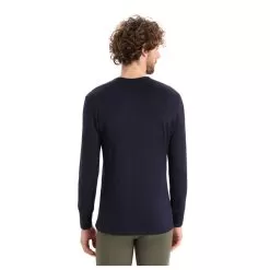 Icebreaker Mens 200 Oasis LS Crewe Ski Stripes - Midnight Navy -Skiing Shop icebreaker mens 200 oasis ls crewe ski stripes midnight navy 1