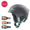 Uvex Manic Pro Black Ski Helmet & Goggle Bundle -Skiing Shop manic pro black bundle