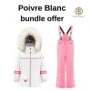 Poivre Blanc Girls Ski Jacket & Ski Pants Bundle - White/Glory Pink -Skiing Shop poivre blanc girls ski jacket ski pants bundle