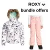 Roxy Jet Ski Girls Ski Jacket & Backyard Pants Bundle - Bright White & Mellow Rose -Skiing Shop roxy jet ski bundle