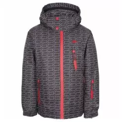 Trespass Boys Minor Ski Jacket, Marvelous Pants & Simms Gloves Bundle - Dark Grey, Black & Red -Skiing Shop trespass minor boys ski jacket dark grey 7 1