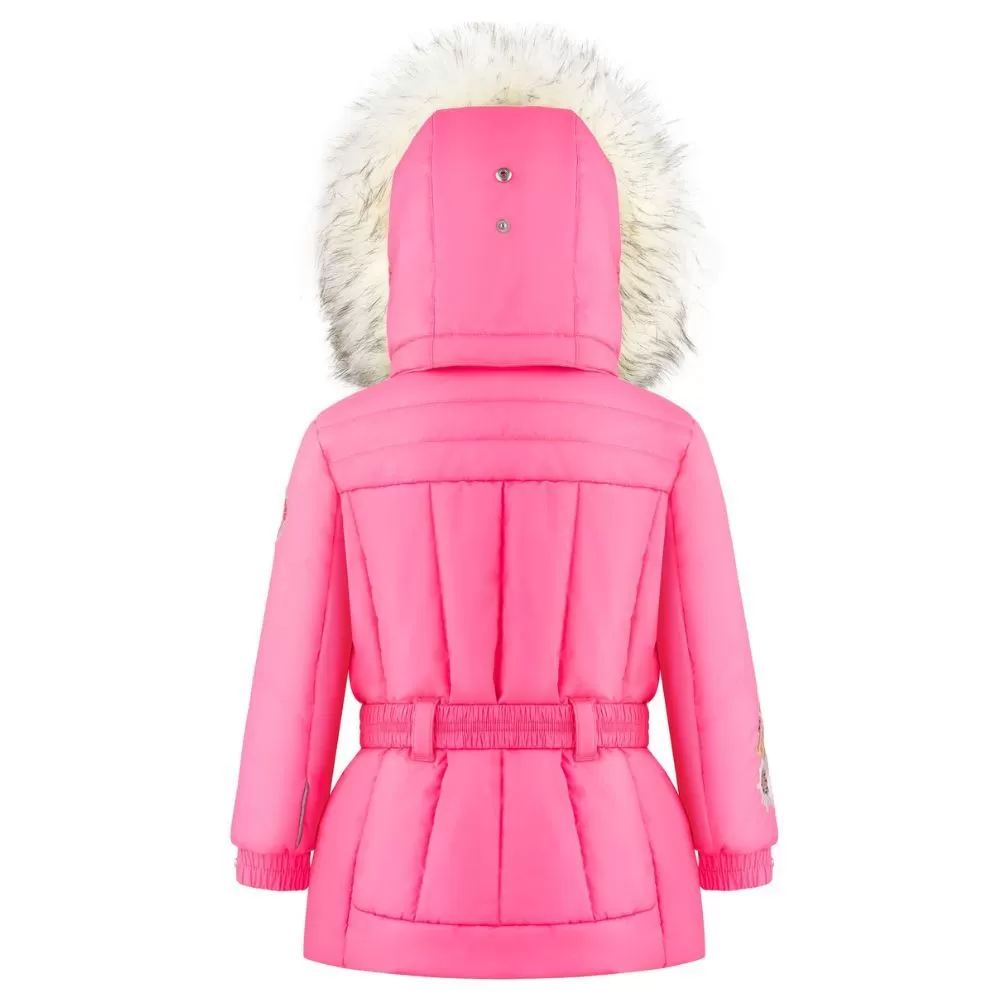 Poivre Blanc Girls Belted Ski Jacket - Glory Pink 2-7 Yrs 5 Poivre Blanc Girls Belted Ski Jacket - Glory Pink 2-7 Yrs - Image 3