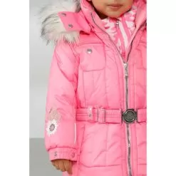 Poivre Blanc Girls Belted Ski Jacket - Glory Pink 2-7 Yrs 11 Poivre Blanc Girls Belted Ski Jacket - Glory Pink 2-7 Yrs -Skiing Shop w22 1005 bbgl ski jacket baby glory pink 5